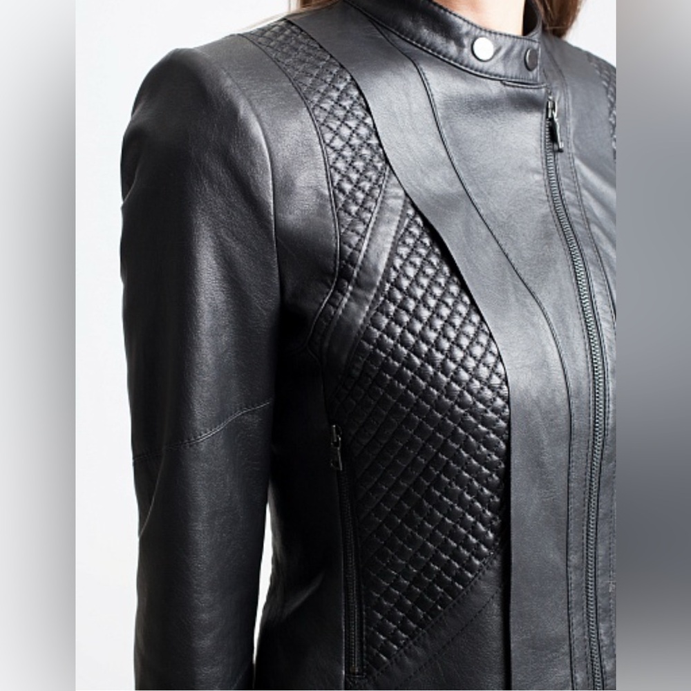 BCBGMaxAzria Faux Leather Moto Jacket